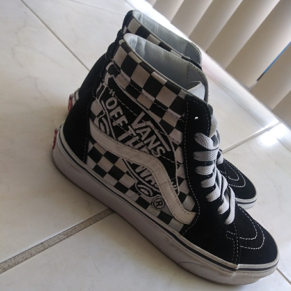 Checkered high top vans